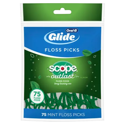 Glide Dental Floss Picks with Scope Outlast, Mint