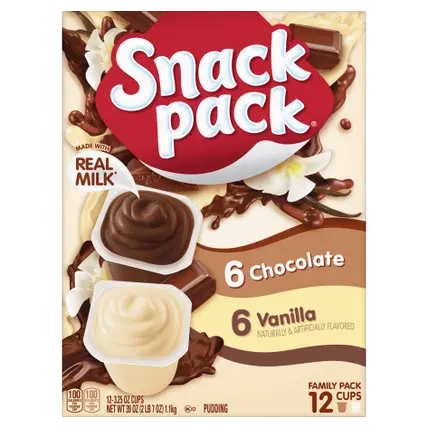Chocolate and Vanilla Flavored Pudding Cups Family Pack