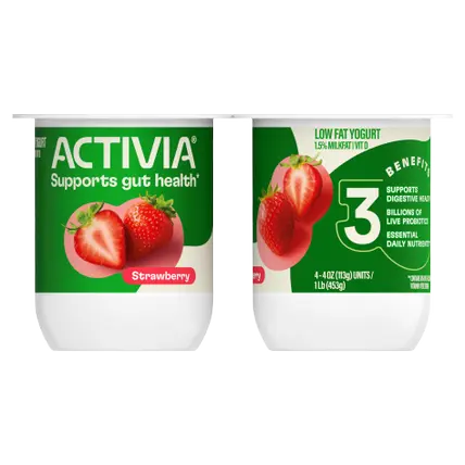 Strawberry Probiotic Yogurt, Lowfat Yogurt Cups
