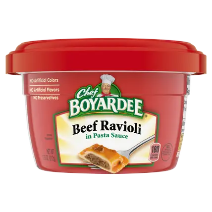 Beef Ravioli in Tomato & Meat Sauce