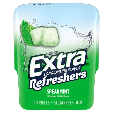 Gum Refreshers Spearmint Sugar Free Chewing Gum Pieces Bottle