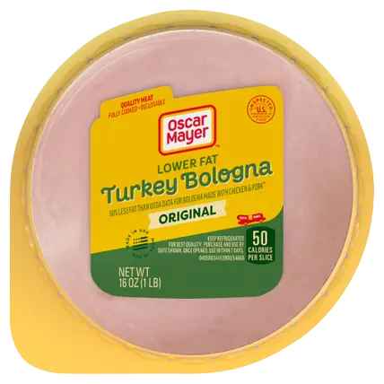 Turkey Bologna Sliced Deli Sandwich Lunch Meat with 50% Lower Fat