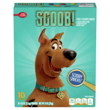 Scooby Doo Gluten Free Fruit Flavored Snack Treat Pouches Kids School Snacks