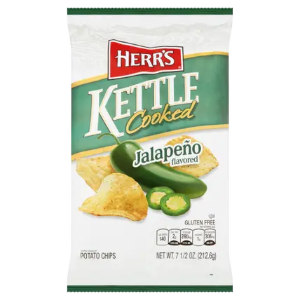 Potato Chips, Kettle Cooked, Jalapeno Flavored