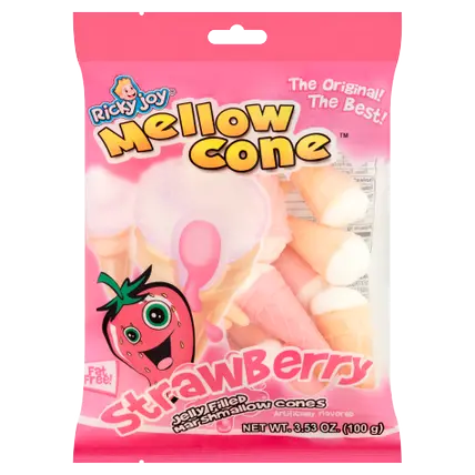 Strawberry Jelly Filled Marshmallow Cones