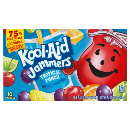Jammers Tropical Punch Flavored Kids 0% Juice Drink Pouches