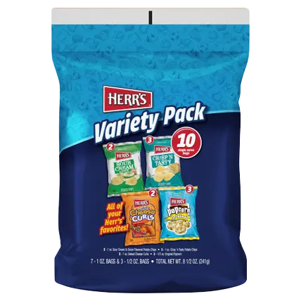 Potato Chips, Variety Pack, 10 Pack