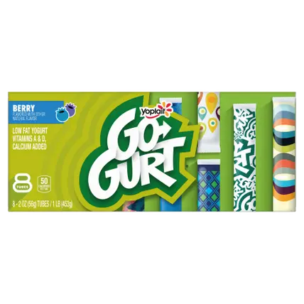 Gluten Free Berry Kids Fat Free Yogurt Tubes