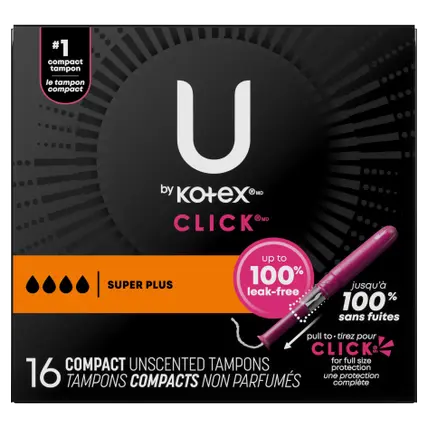 Click Compact Unscented Tampons, Super Plus