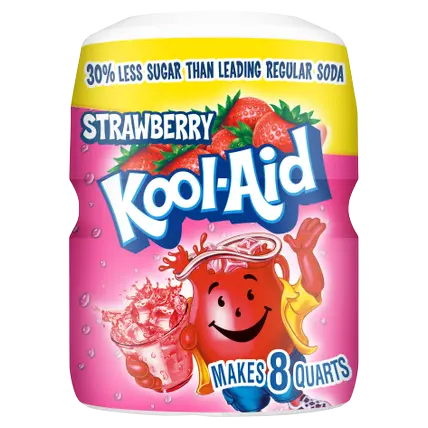 Sugar-Sweetened Strawberry Artificially Flavored Powdered Soft Drink Mix