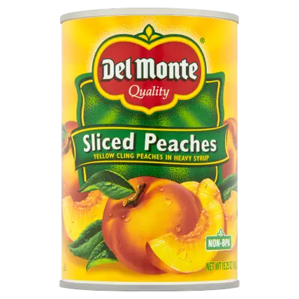 Yellow Cling Sliced Peaches in Heavy Syrup, Canned Fruit