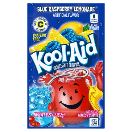 Unsweetened Blue Raspberry Lemonade Powdered Soft Drink Mix