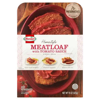 Square Table Homestyle Meatloaf With Tomato Sauce