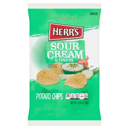 Potato Chips, Sour Cream and Onion, Ripple