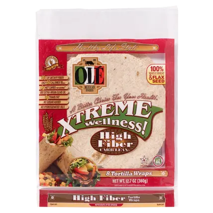 "High Fiber, 8"" Low Carb Tortilla