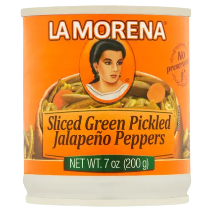 Jalapeno Peppers, Pickled, Sliced Green
