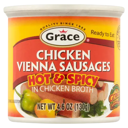 Hot & Spicy In Chicken Broth Chicken Vienna Sausages