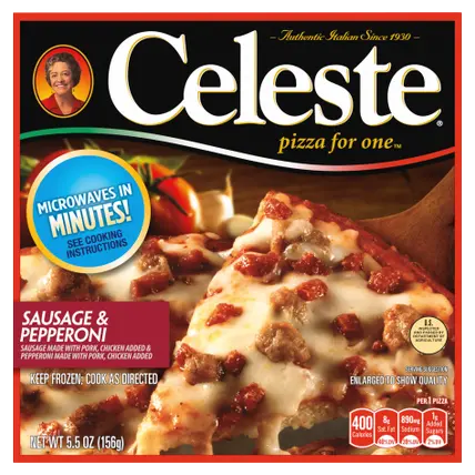 Sausage and Pepperoni Pizza for One, Individual Microwavable Frozen Pizza