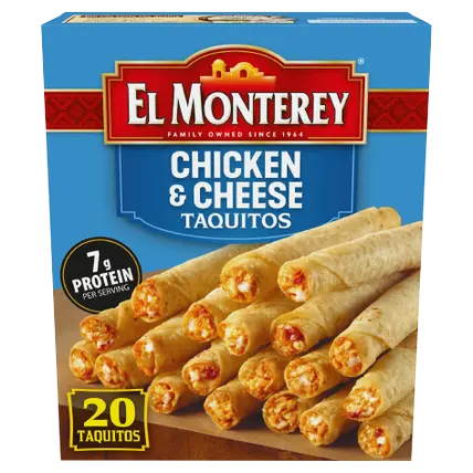 Frozen Mexican Flour Taquitos Chicken and Cheese 21 Count Box