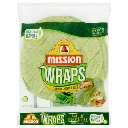 Wraps Garden Spinach Herb Tortillas