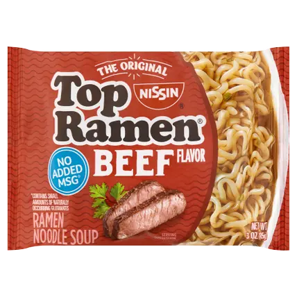 Top Ramen Beef Flavor Ramen Noodle Soup