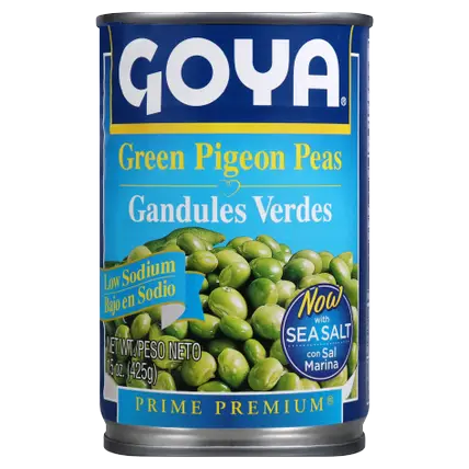 Green Pigeon Peas (Gandules), Low Sodium