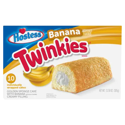 Banana TWINKIES Creamy Banana Flavored Filling Individually Wrapped