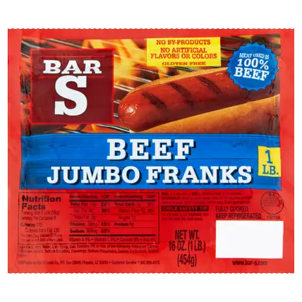 Beef Jumbo Franks Hot Dogs