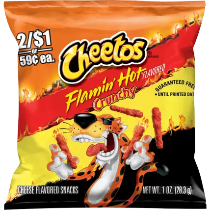 Cheese Flavored Snacks, Flamin Hot Flavored, Crunchy