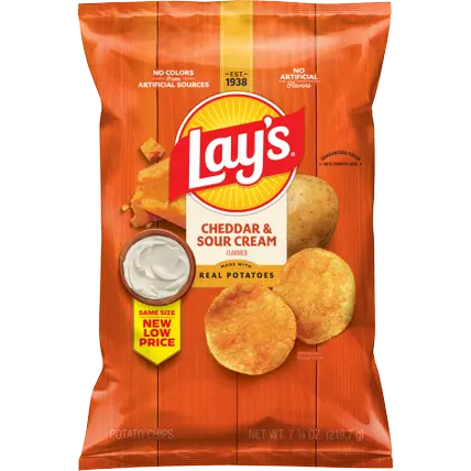 Potato Chips, Cheddar & Sour Cream Flavored