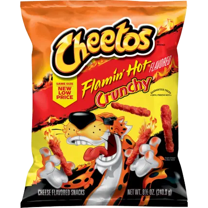 Crunchy Cheese Flavored Snacks, Flamin' Hot Flavored