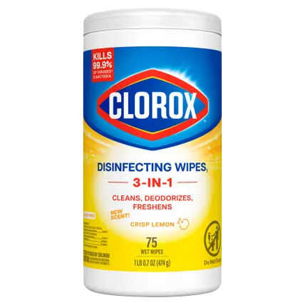 Disinfecting Wipes, Bleach Free Cleaning Wipes, Crisp Lemon