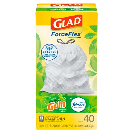 Tall Kitchen Bags, Drawstring, Original Scent, 13 Gallon