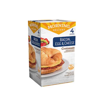 Bacon, Egg & Cheese Croissant Breakfast Sandwiches