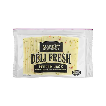 Pepper Jack Monterey Jack Cheese Slices With Jalapeno Peppers