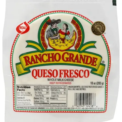 Cheese, Queso Fresco, Whole Milk