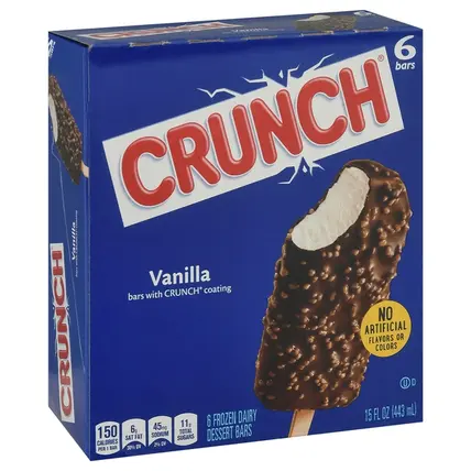 Crunch , Vanilla Frozen Dairy Dessert Bars