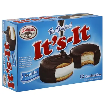 Its It, Ice Cream Sandwiches, Vanilla 