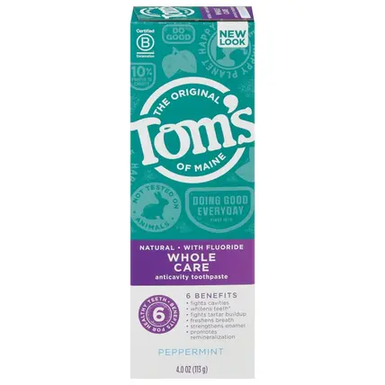 Tom''s of Maine , Whole Care Peppermint Anticavity Toothpaste 