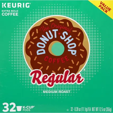 DONUT SHOP , Coffee, Extra Bold, Medium Roast, Regular, K-Cup Pods, Value Pack