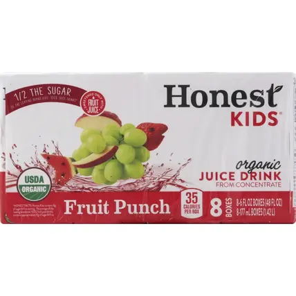 Honest Kids , Juice Drink, from Concentrate, Organic, Fruit Punch