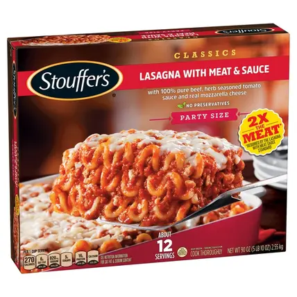 Stouffers, Lasagna, with Meat & Sauce, Party Size 