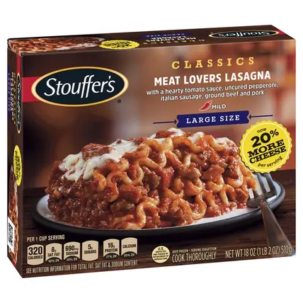 Stouffers, Lasagna, Meat Lovers 