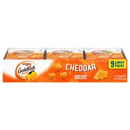 Goldfish , Baked Snack Crackers, Cheddar, 9 Lunch Packs 