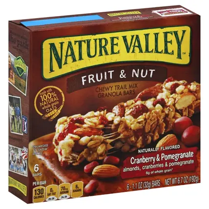 Nature Valley, Granola Bars, Chewy Trail Mix, Fruit & Nut, Cranberry & Pomegranate 
