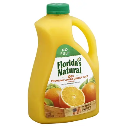 Floridas Natural, 100% Juice, Orange, No Pulp 