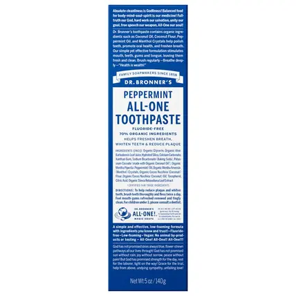 Dr. Bronner''s , Toothpaste, All-One, Peppermint 