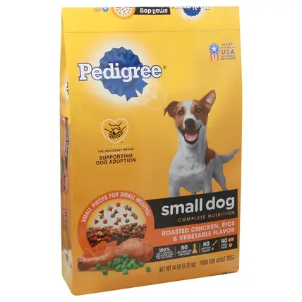 Pedigree, Dog Food, Roasted Chicken, Rice & Vegetable Flavor, Complete Nutrition, Small Dog, Adult 
