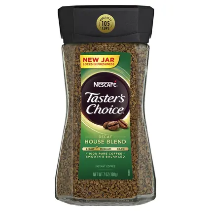 Tasters Choice Coffee, Instant, House Blend, Decaf