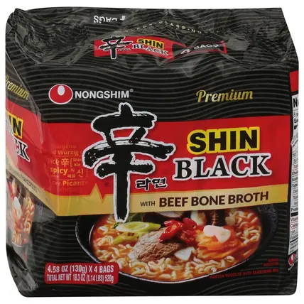 Nongshim , Ramyun Noodles, with Seasoning Mix, Shin Black, Beef Bone Broth 